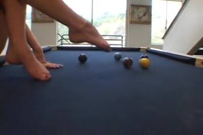 Horny Brunette Sucks A Hard Thick Cock On Pool Table - upornia.com
