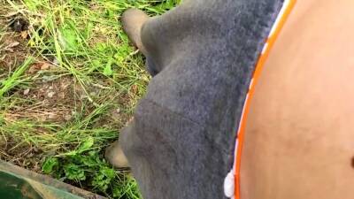 Play with my big hard white cock outdoors! - icpvid.com