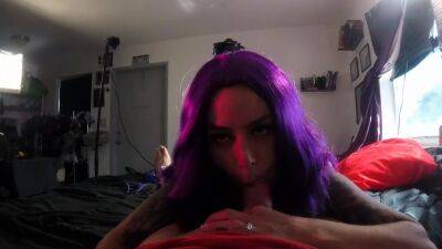 Purple haired girlfriend likes to be fucked hard - drtuber.com