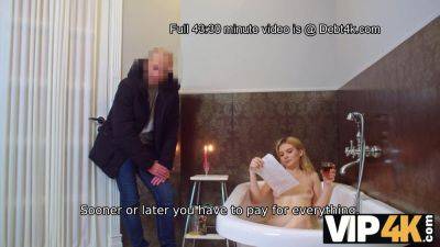 Watch this blonde Russian beauty with small tits get her ass pounded by a debt collector's hard cock - sexu.com - Russia