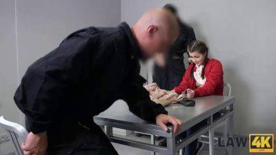Watch Cindy Shine get dominated and fucked hard in a cage by two horny law enforcement officers - sexu.com - Czech Republic