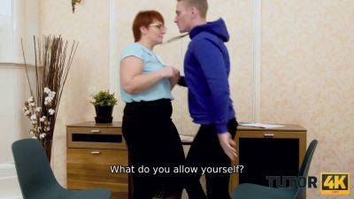 Watch this hot Russian MILF tutor get her red hair pulled as she gets hard sex from her student - sexu.com - Russia