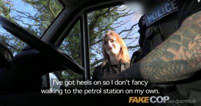 Zara Durose, a hot ginger, gets drilled hard in a cop's van - sexu.com - Britain