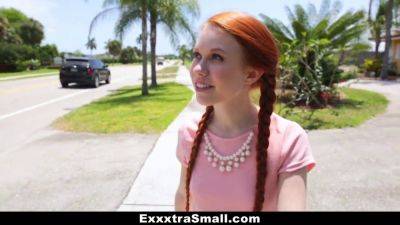 Tiny teen doll Dolly Little gets drilled hard and facialized in the bedroom - sexu.com